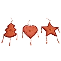 Набор новогодних подвесных украшений "Елочные украшения", цвет: оранжевый артикул 8180a.