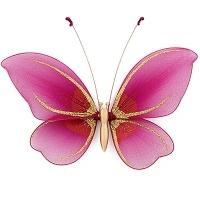 Украшение для штор "Бабочка" большая, цвет: малиновый артикул 8174a.